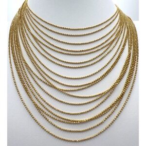 Joan Rivers Multi-Strand Necklace 20+3"  Vintage Statement Sparkling Tiny Beads